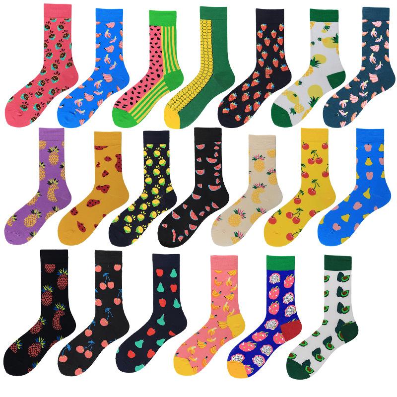 

High quality women's socks fun cute cartoon fruit banana avocado lemon strawberry happy Japan Harajuku skate socks, 15