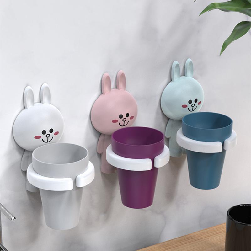 

Children's Toothbrush Cup Holder Baby Wall-mounted Shelf Mouthwash Cup Cartoon Cute Wall-mounted Toothbrushing Wash Set
