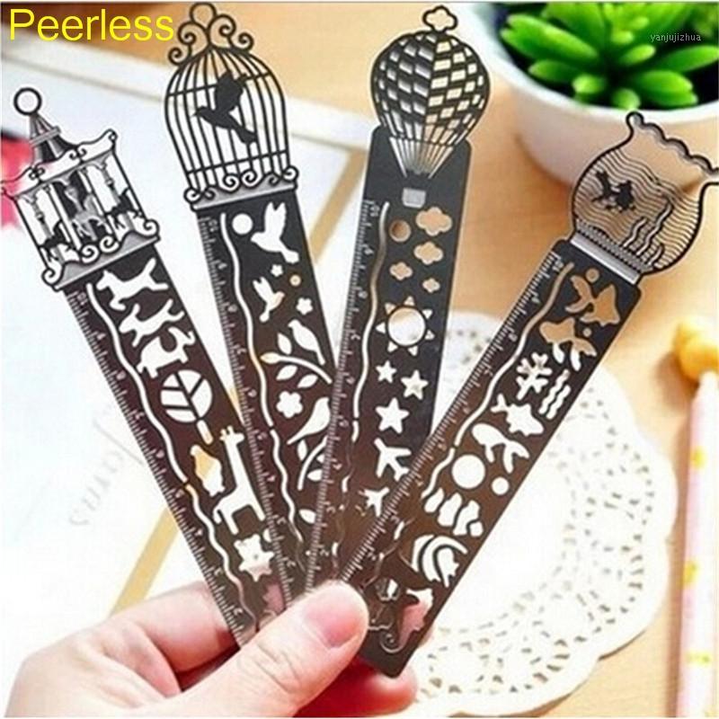 

Peerless 1 X 15cm Cartoon bird fish metal bookmark with ruler bookmarks for books stationery1
