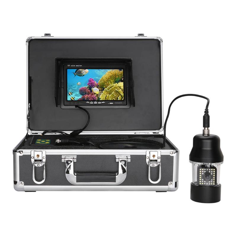 

7 Inch Underwater Fishing Video Camera Fish Finder IP68 Waterproof 38 LEDs 360 Degree Rotating Camera