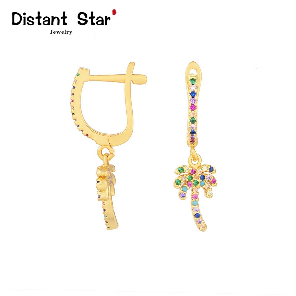 

European Rainbow drop Earrings jewelry for Women Gold Copper cz Earrings big cactus bears Lips tassel 2020