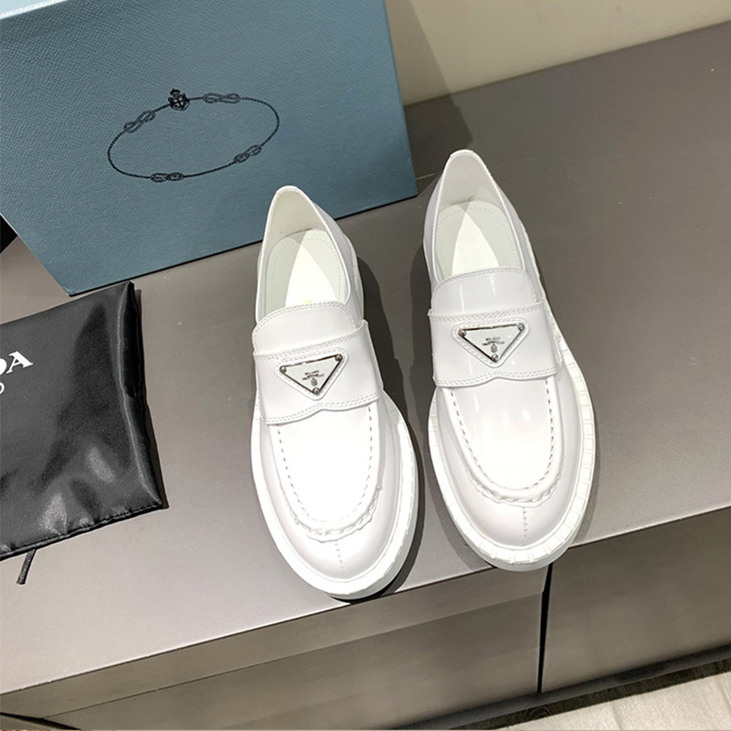

Dress Shoes Designer Platform Shoes Top Quality Leather Womens Loafer Mules Classic Solid Color Casual Shoes With Box, Black