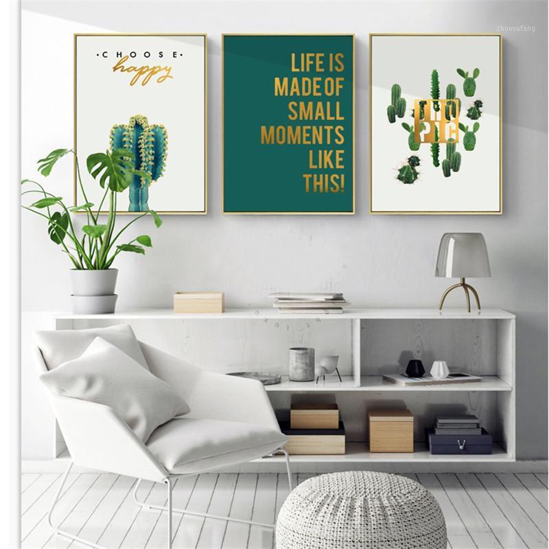 

Paintings Nordic Canvas Green Cactus Modern Plants Wall Art Home Decor Modular Living Room Kid Bedroom Picture