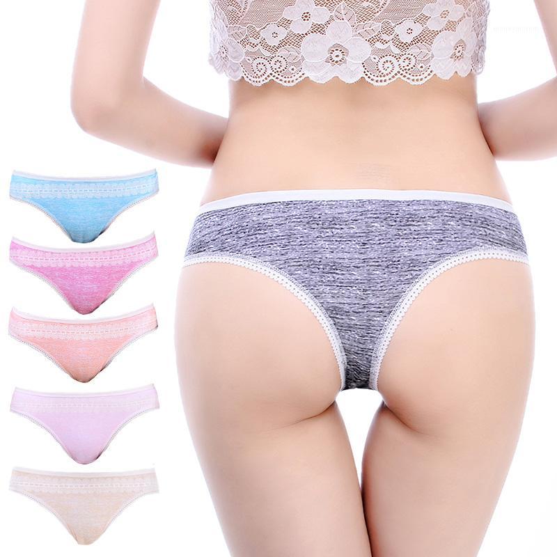 

3 Pieces/Set Thongs Women Sexy G-String Female Cotton Panties Women String Cotton Briefs Lingerie Printing Thongs1, 3pcs-black