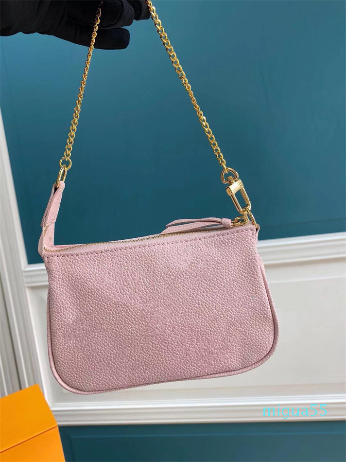 

Luxury Design Bag Women Fashion link tote Soft Grain Leather Clutch Bags Mini Pochette Accessoires Depicted Gradient Color Ladies, Customize