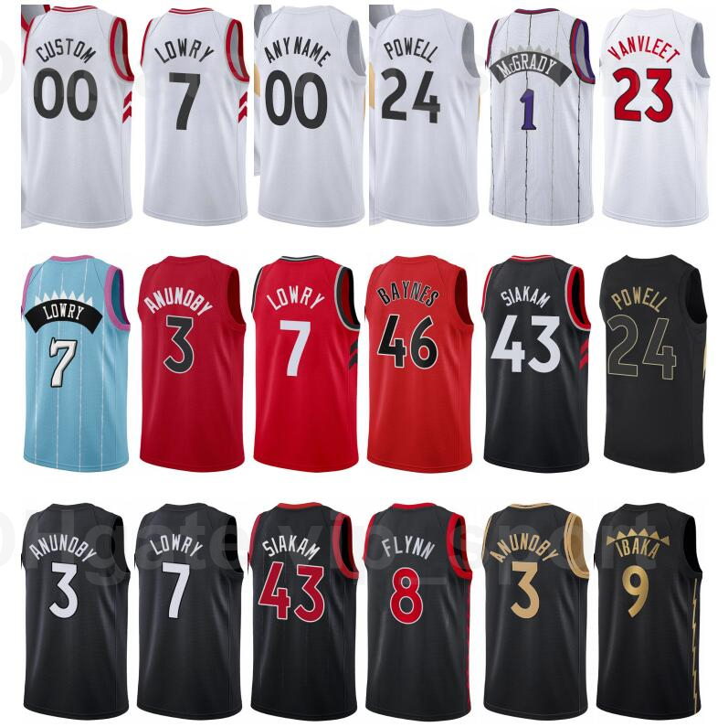 

Print City Earned Edition Basketball Fred VanVleet Jersey 23 Kyle Lowry 7 Pascal Siakam 43 OG Anunoby 3 Black White Red Blue Purple
