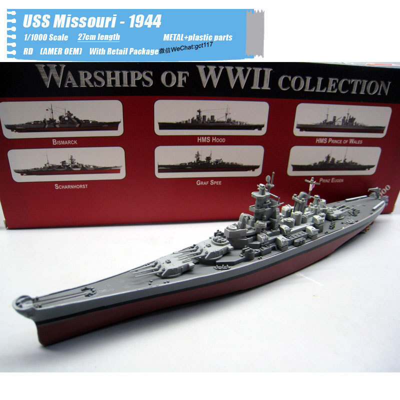

BB-63 Scale Military Toys USS Missouri RD 1/1000 - 1944 Battleship Diecast Metal Ship Model Toy For Gift,Kids,Collection