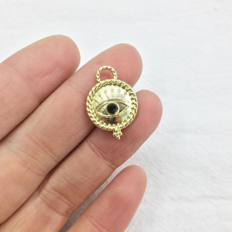 

Eruifa 10pcs 15mm Eye Rhinestones Gold/Silver Plated Zinc Alloy Charms Pendant Jewelry DIY Necklace 2 Colors