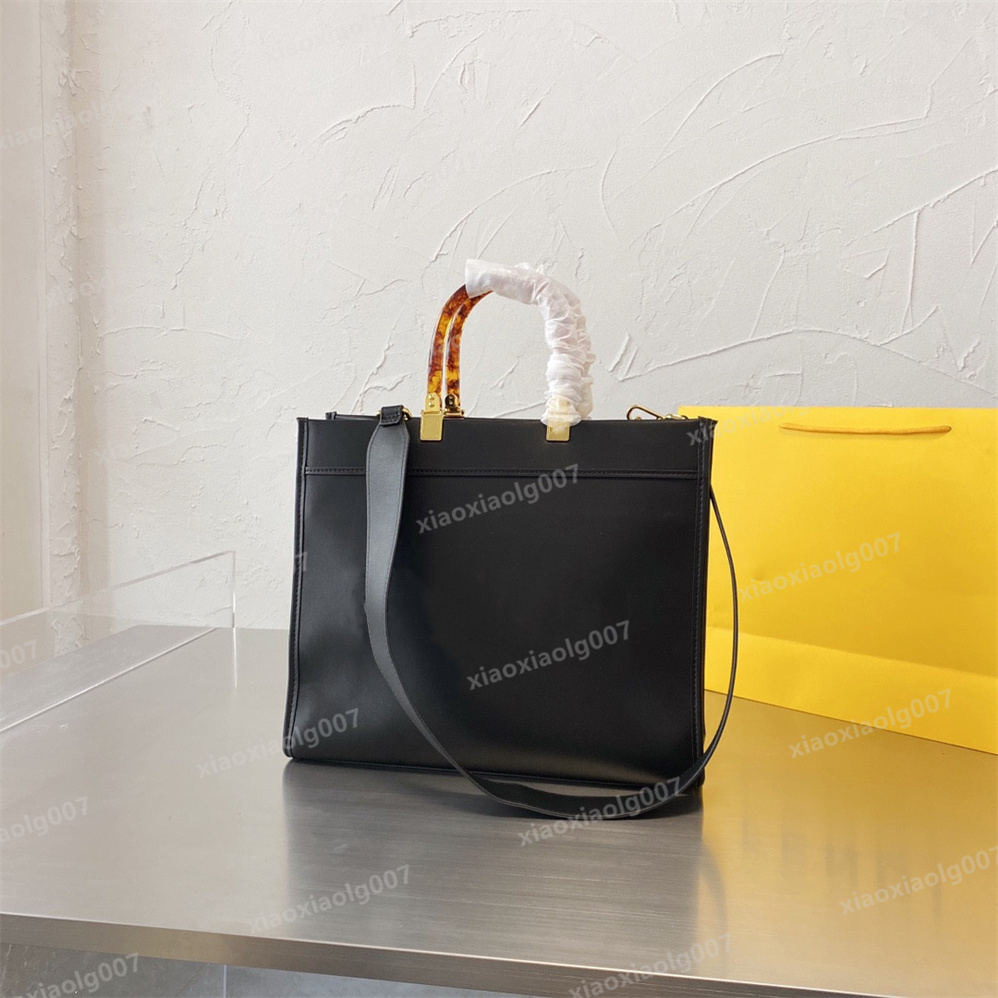 

5A Top luxury leather shopping bag designer bag handbag totebag wallet fashion bags ladies purses totes womens discount handbags women, Black