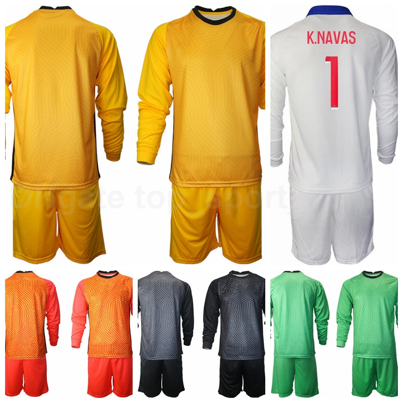 

Men Goalie Soccer Goalkeeper 1 Keylor Navas Long Sleeve Jersey 16 Sergio Rico Nicolas Douchez Alphonse Areola Football Shirt Kits B-L, Yellow