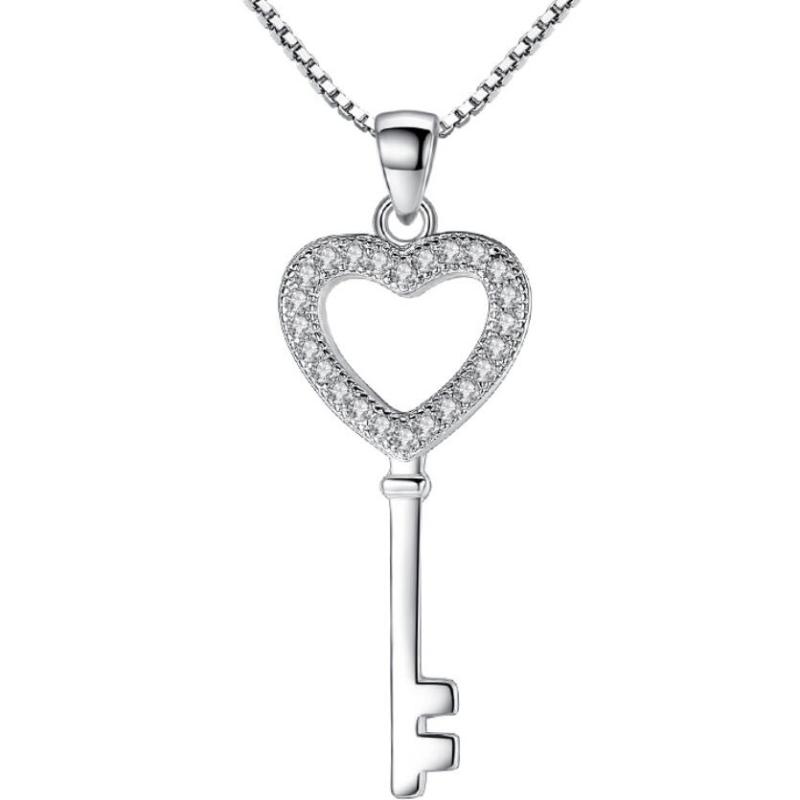 

Fashion zircon personality beautiful key pendant necklace female models