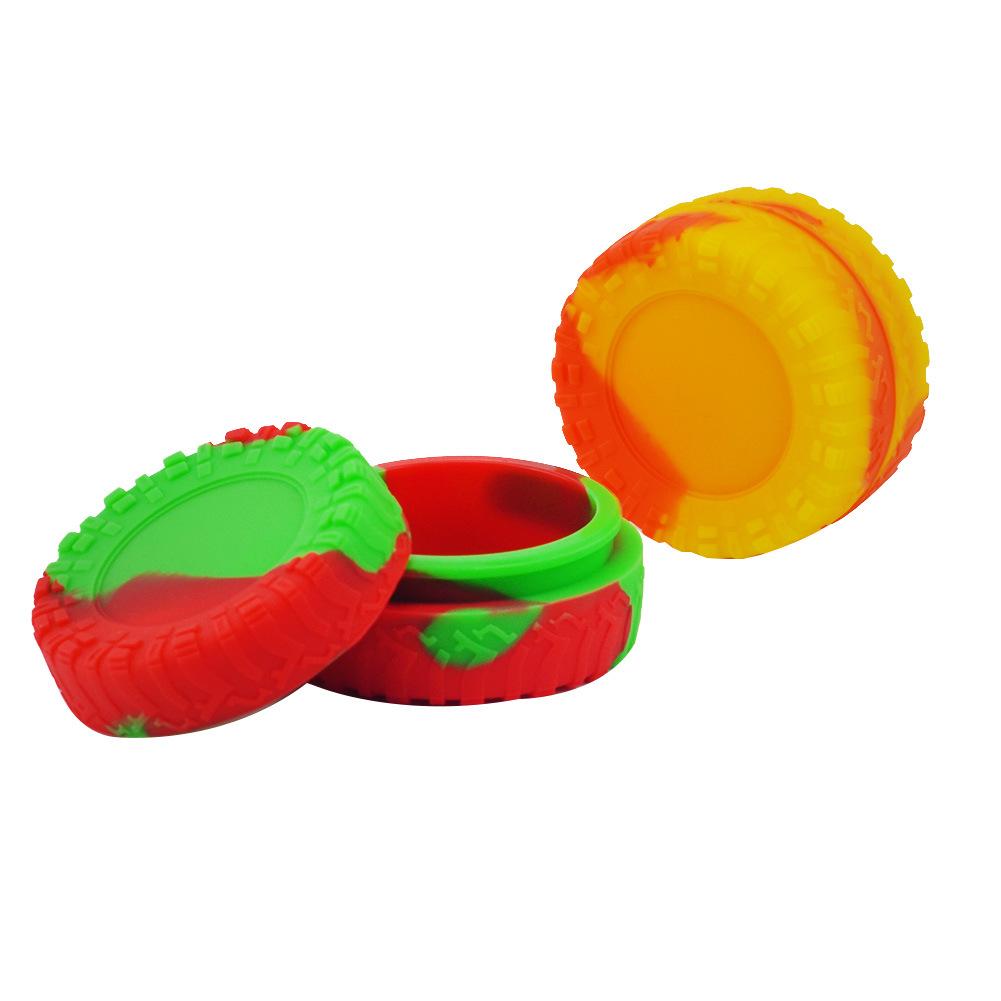 

23ml Tyre shape silicone wax container other smoking acceeories tire design big jars dab vaporizer oil rubber large food grade silicon dry herb box