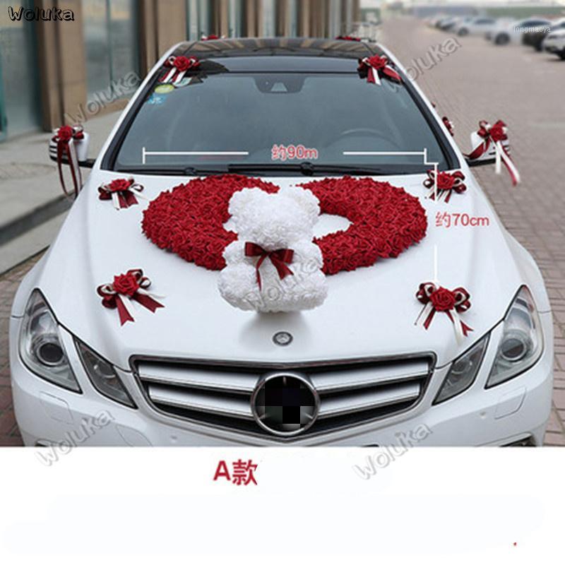 

PE rose bear master wedding car decoration set knot wedding car team decoration bear marriage room layout CD50 Q031