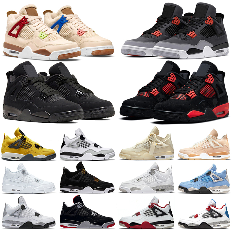 

Jumpman Basketball Shoes 4 Men Black Cat 4s Infrared Red Thunder Lightning Military White Oreo University Blue Pure Money Bred Mens Trainers Sports Sneakers, #14 pure money