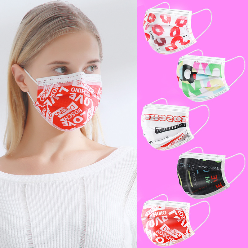 

15 Styles Designer Disposable Face Mask Fashion Letter Cartoon Animal Flamingo Protective Mask 3-layer Non-woven Melt Blown Anti-Dust Mask