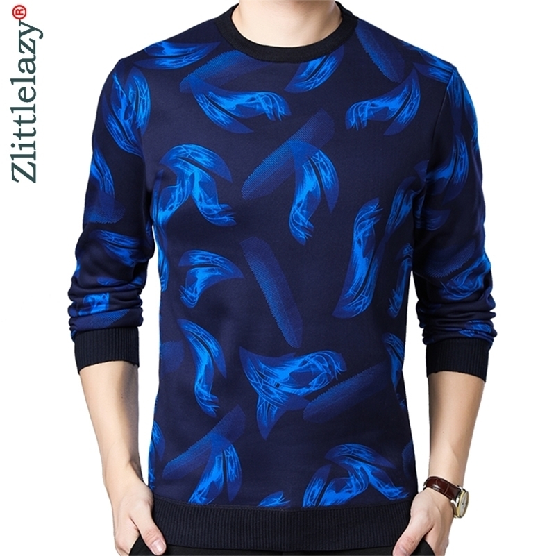 

Casual Thick Warm Winter Luxury Knitted Pull Sweater Men Wear Jersey Dress Pullover Knit Mens Sweaters Male Fashions 02141 201201, Blue