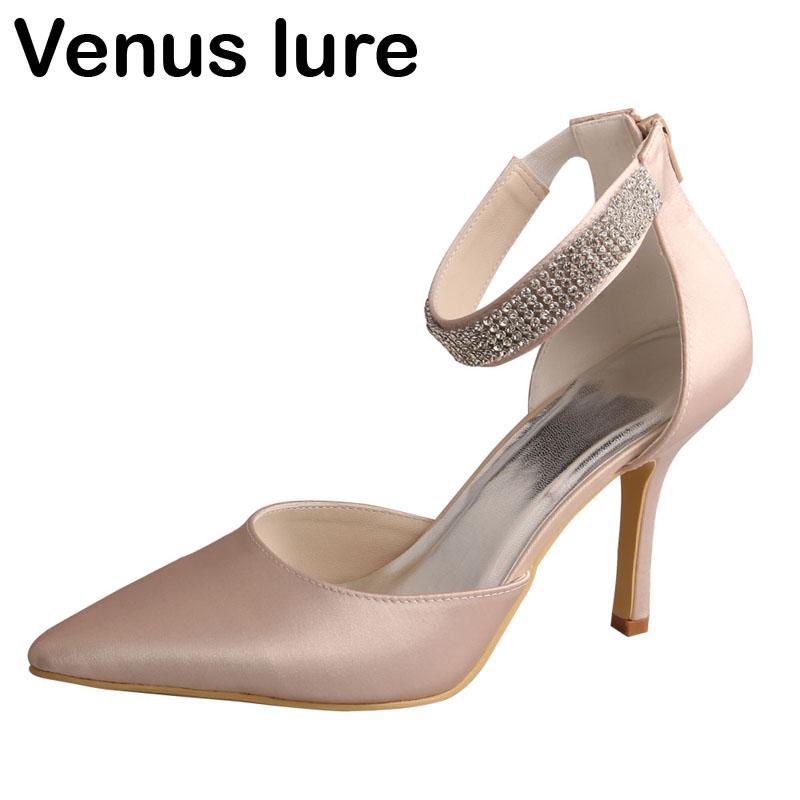 

23 Colors Pointed Toe Bridemaid Shoes for Wedding Women Nude Color Heel 9.5CM, Black