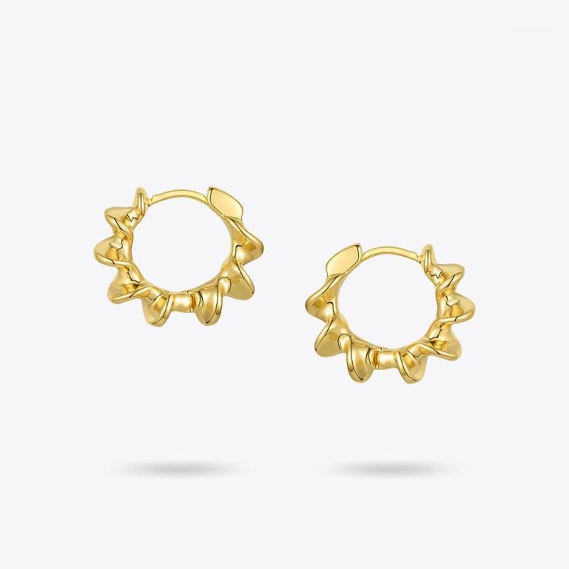 

ENFASHION Sun Flower Hoop Earrings For Women Gold Color Curved Sculptural Hoops Earings Fashion Jewelry Gifts Kolczyki E2011981