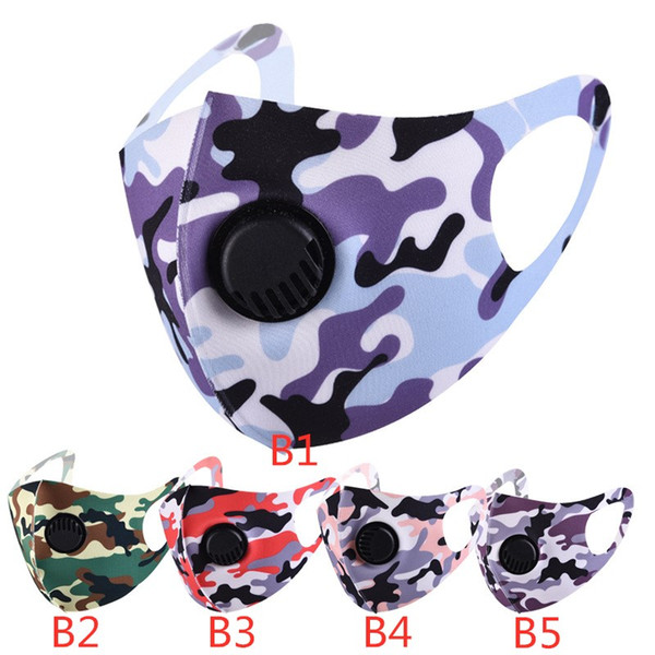

Knitted Dustproof With Breathing Valve Mouth Mask Breathable Washable Unisex Camouflage Masks Free Shipping