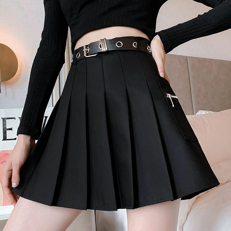 

Irregular design pleated skirt short length skirt autumn and winter new style temperament high waist all-match saias faldas, Gray skirt