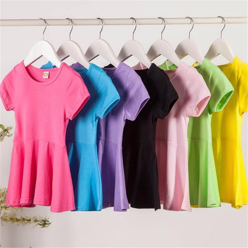 

1-6 Years old Kids Pure Cotton Dresses for Girls Summer Dress Baby Princess Short-sleeve Children Clothing1, Ali2156g