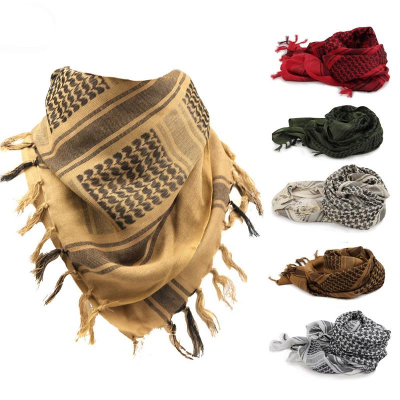 

100% cotton wholesale Shemagh tactical desert Arab muslim hijab scarves men or women winter wind - proof wind scarf