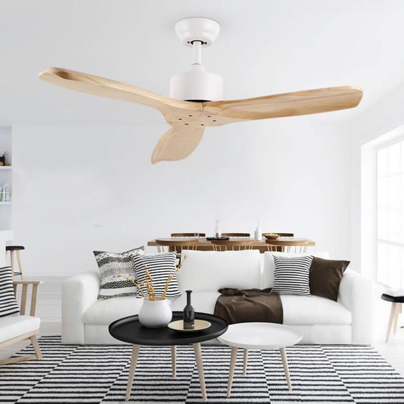 

Wooden LED Ceiling Fan For Living Room 110v - 220V Ceiling Fans With Lights 42 Inch Blades Cooling Fan Remote Lamp1