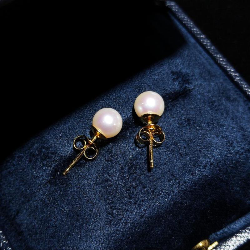 

Stud Lii Ji Round Real Freshwater Pearl 925 Sterling Silver Earrings 2021 Fashion Classic Jewelry For Women Gift
