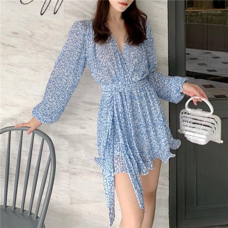 

2021 Real Rushed Vadim Sexy Bodysuit Jumpsuit Women Free Shipping Temperament V-neck Waist Jumpsuit Was Beach Travel Wide Leg1, Blue