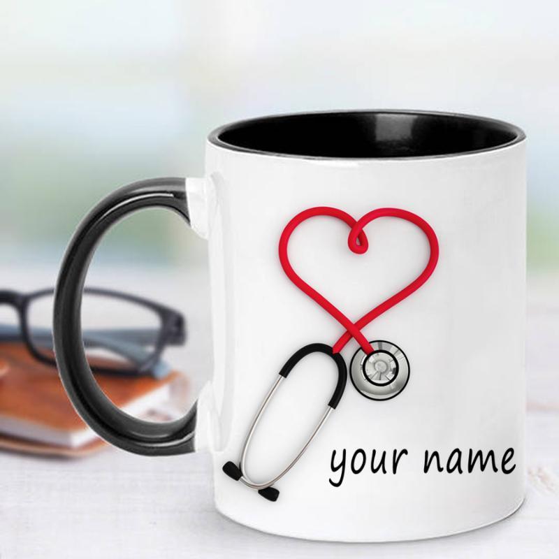 

Nurses and Doctors Gift Mug Personalized Stethoscope Coffee Mugs a Funny and Unique Gift Mugs Printed on Both Sides!1, White