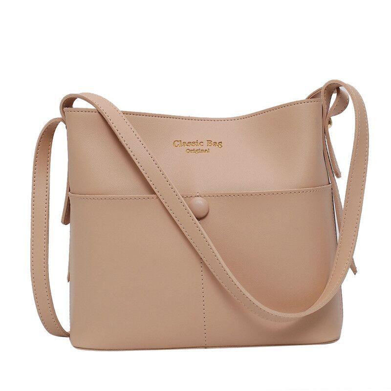 

2021 New Women Fashion Large Capacity Bucket Bag Korean Retro Crossbody Messenger Shoulder Bag Handbag, Black
