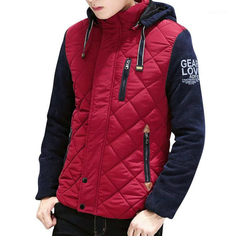 

Hooded Design Fashion Men Parkas Size -3XL Man Slim Confortable Warm Outwears Black / Dark Blue Winter Coats1, Khaki