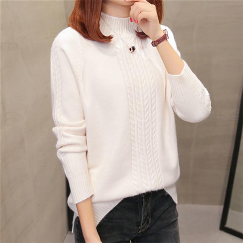 

Women's Sweaters 2022 Korean Turtleneck Women Sweater Winter Warm Female Jumper Thick Christmas Knitted Pullover Top Pull Hiver Femme, White;black