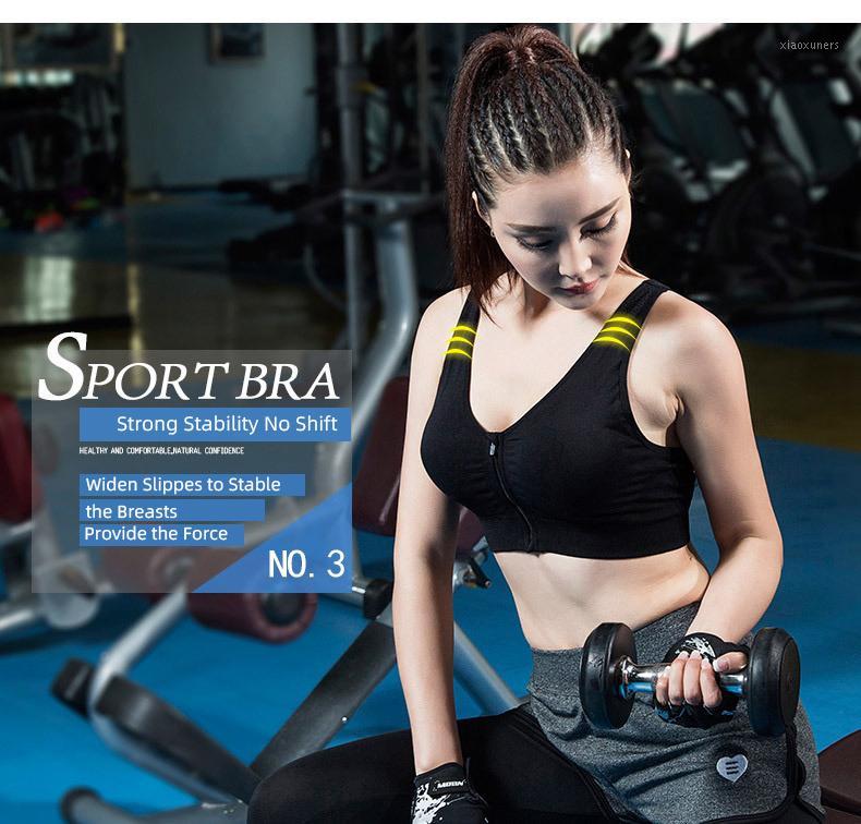 

Shockproof Sports Bras Women Front-Zipper Breathable Fitness Sportswear Gym Workout Sports Top1, Black