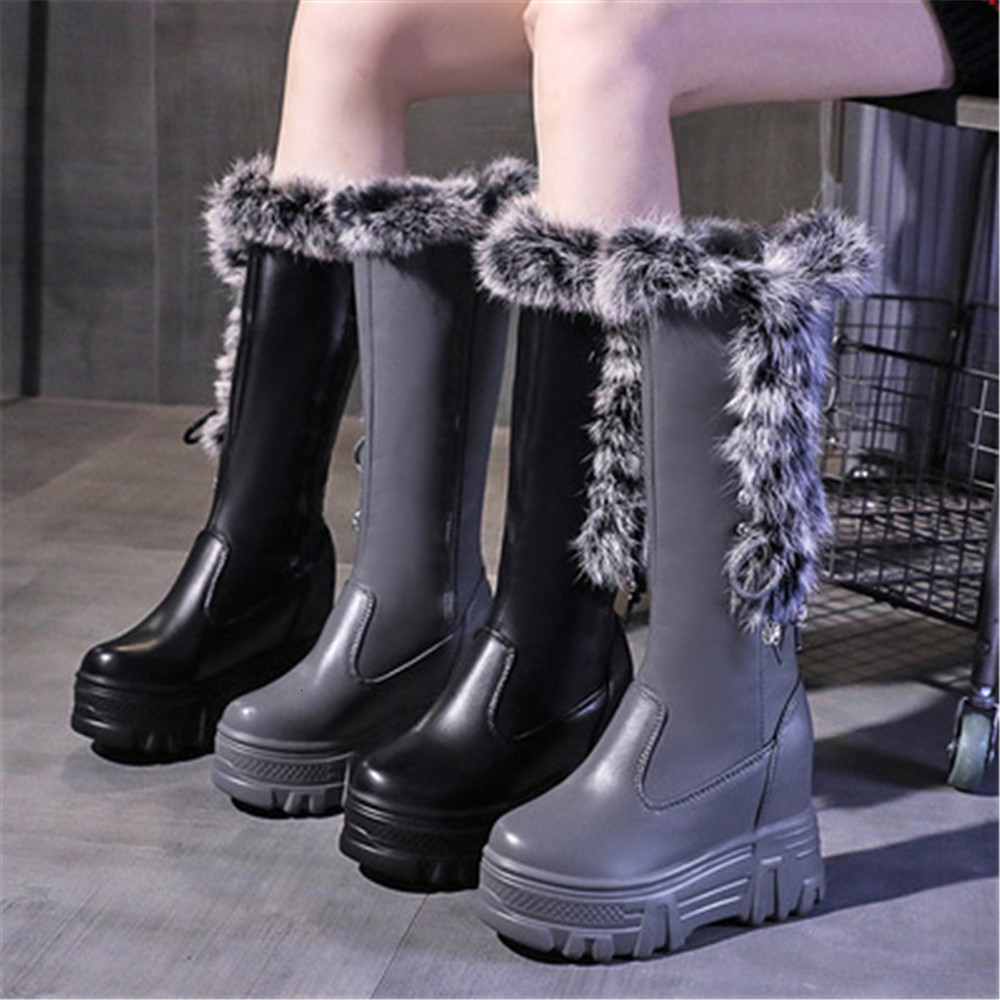 

New Snow 2021 of Quality Winter High Heels Boots KPIT, Gray