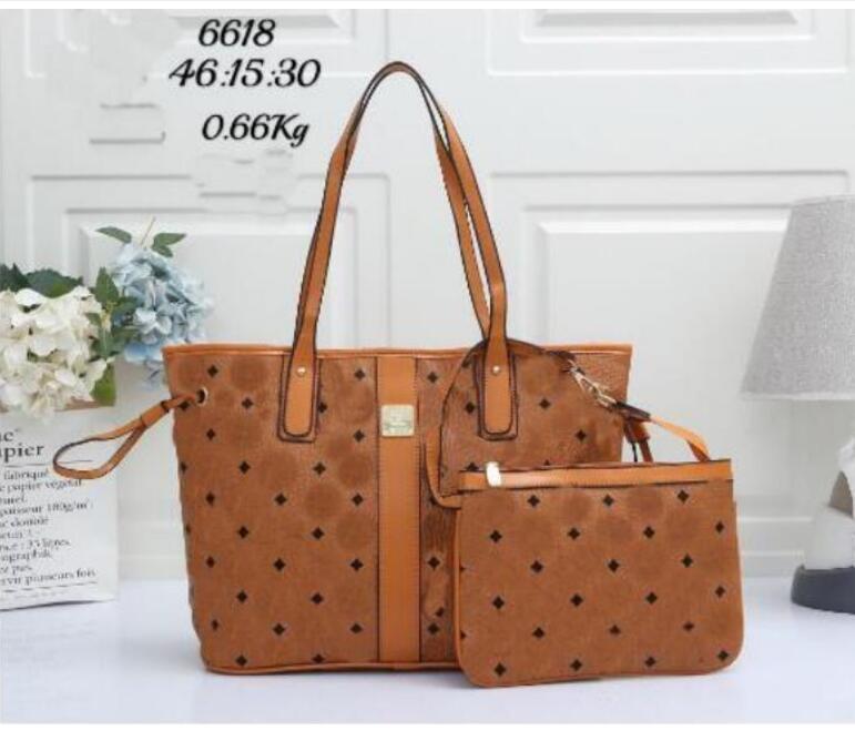 

2022 luxury women bag Size Totes 2pcs/Set With Wallet PU leather shopping bag women's large capacity Tote beach bags handbags clutch Telfars @225, Ppbags