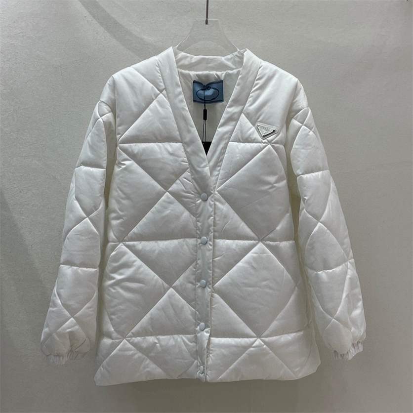 

Warehouse clothing nylon V-neck jacket cotton jacket Sale online_Q3JK, White