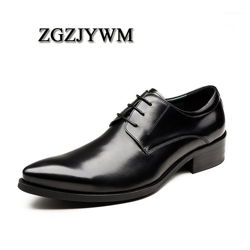 

High Quality Men Oxfords Shoes British Style Carved Genuine Leather Brogue Lace-Up Bullock Business Men's Flats Wedding Shoes1, Black