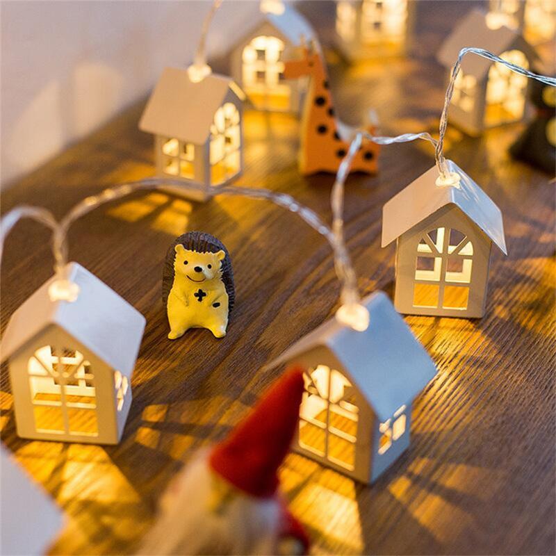 

Christmas Decorations 2M 10 LED Fairy Wood House Light String Garland Wedding Party Decoration Navidad Kerst Noel Year 2022 Home Lamps