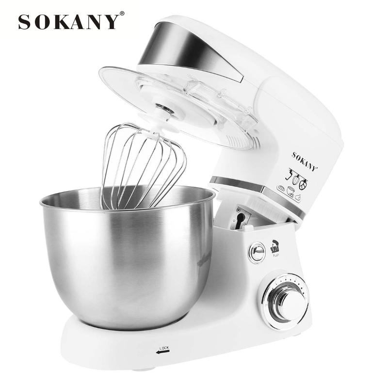 

Sokany 1000W Stand Mixer 5L Stainless Steel Bowl 6-speed Kitchen Blender Cream Egg Whisk Cake Dough Kneader Bread Mixer