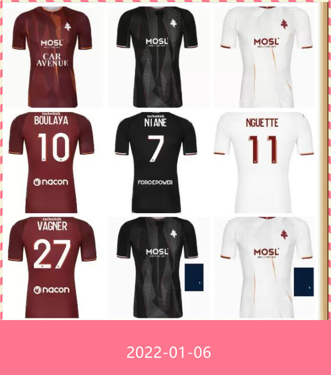

21 22 FC METZ Soccer Jerseys DIALLO 20 CENTONZE 18 VAGNER 27 NIANE 7 FOFANA 2021 2022 JERSEY MEN FOOTBALL SHIRT, Grey