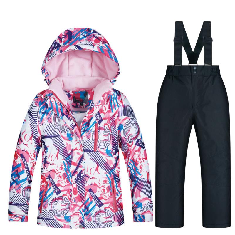 

2021 children's winter outdoor High Quality Children Windproof Waterproof Snow Jacket Winter Girls Ski and Snowboard Jacket, Rt004 black