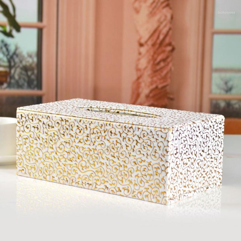 

PU Leather Magnetic Tissue Box Exquisite Hotel Carved Desktop Home Office Decoration Rectangular Car Napkin Holder Fashion1