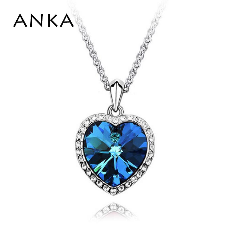 

ANKA Heart Crystal necklace high quality 100 years for women Gift crystal rhinestone jewelry 100% Crystals from Austria #90029