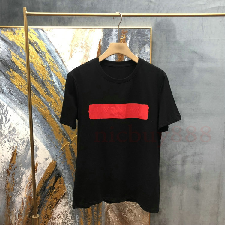 

2021 new spring Europe paris mens letter print t shirt Top quality t shirts Fashion High Quality designer t shirts Women Casual tee, Black 1