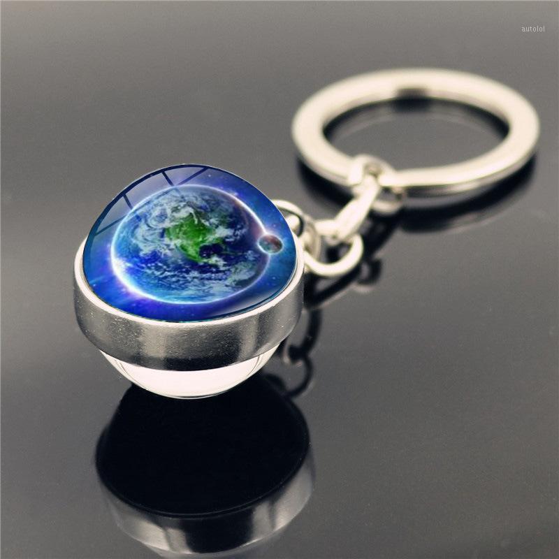 

Planetary, Milky Way, Nebula, Space, Moon, Earth, Sun, Artistic Image Keychain Double-sided Crystal Ball Car Keychain1