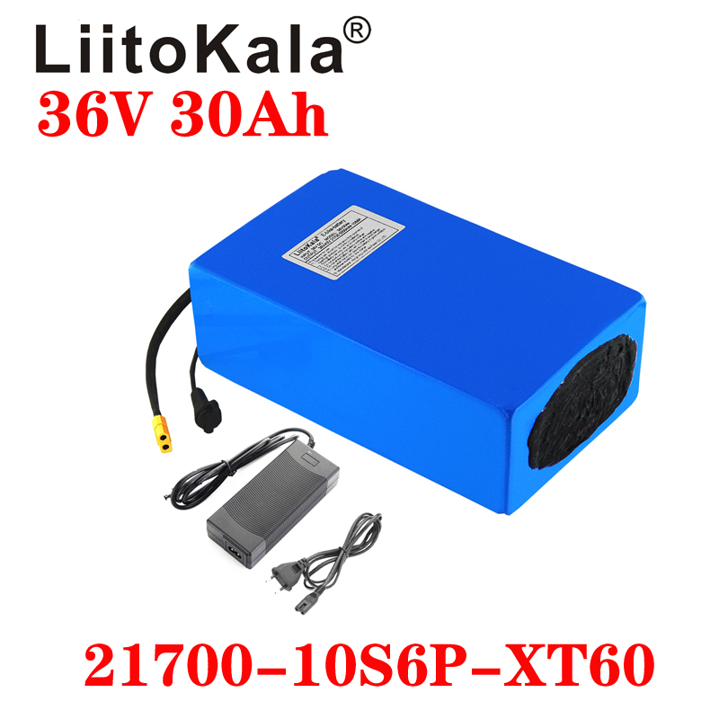 

42V 21700 10S6P Bicycle Batteries 36V 30AH 1000W Lithium Battery Built-in 20A BMS Electric Bikes Motor