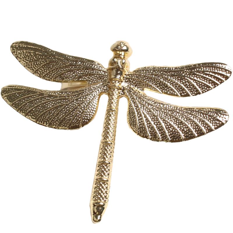 

1pc Chic Dragonfly Shaped Napkin Ring Alloy Dinner Napkin Buckle (Golden