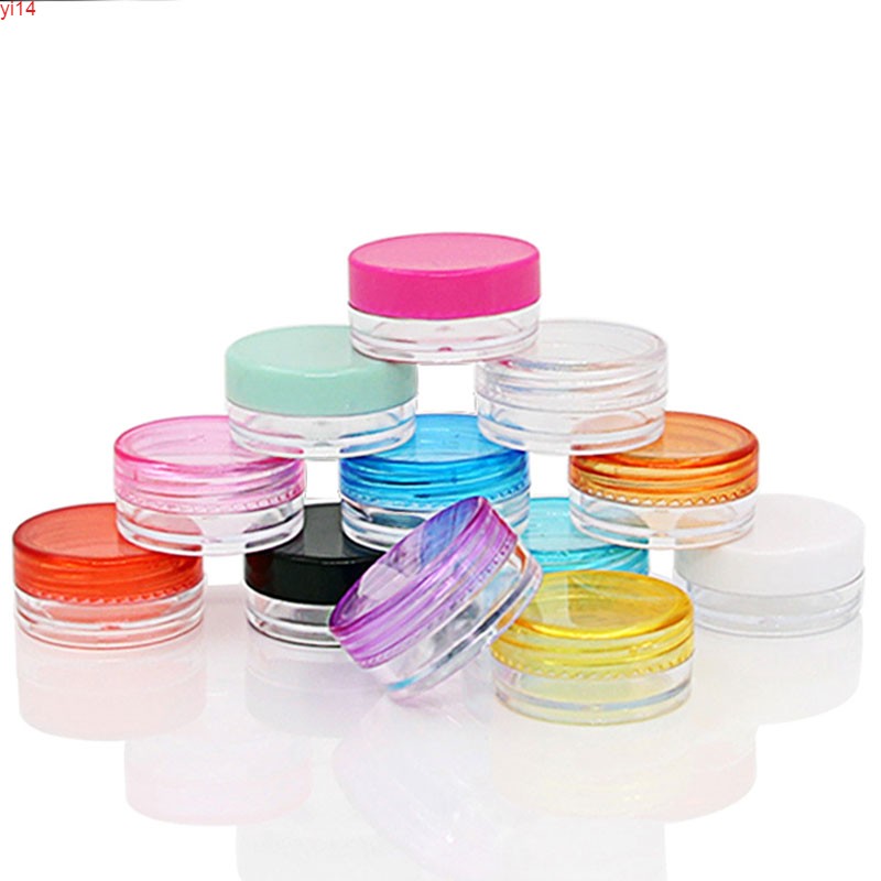 

100 x 2G Small Size Travel Cream Jar Bottles Makeup Nail Art Cosmetic Plastic Container Empty Sample Display Pot Tin Storagehigh qualtity