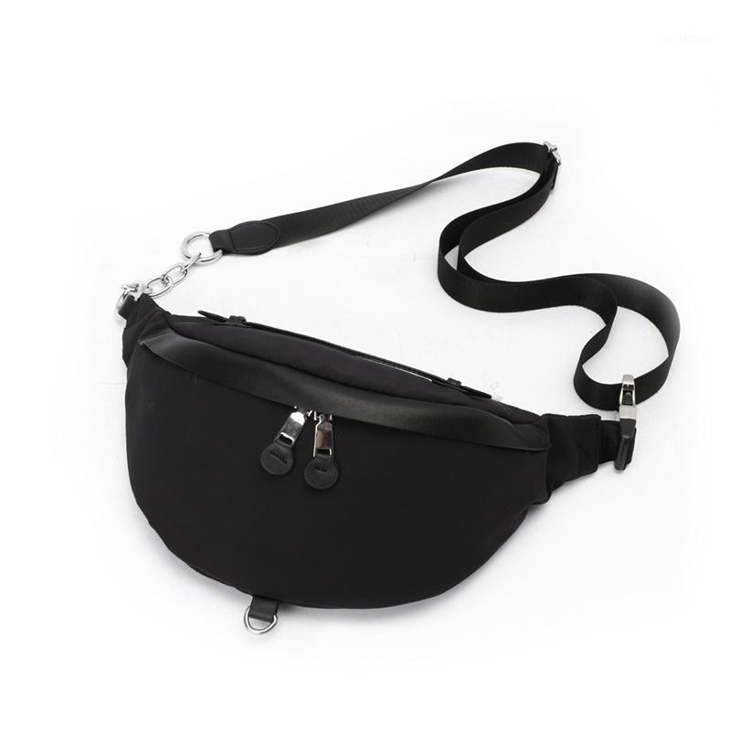 

Chest bag women's 2020 new small bag fashion sloping waist a hundred one-shoulder women's1, Black